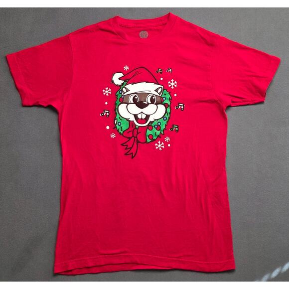 Bucees Santa Beaver Christmas Med Shirt Rockin Around The Christmas Tree Graphic - Picture 2 of 7